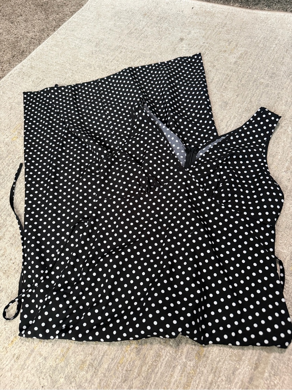 Black and White Polka Dot Sleeveless Dress